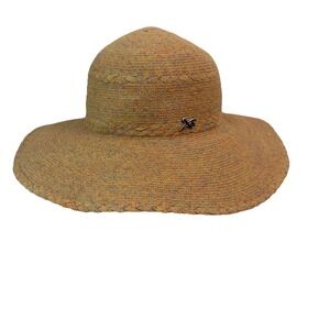 Betmar VNG New York Wide Brim Sun Hat Natural Multi Colored Tan‎ Boho Beach